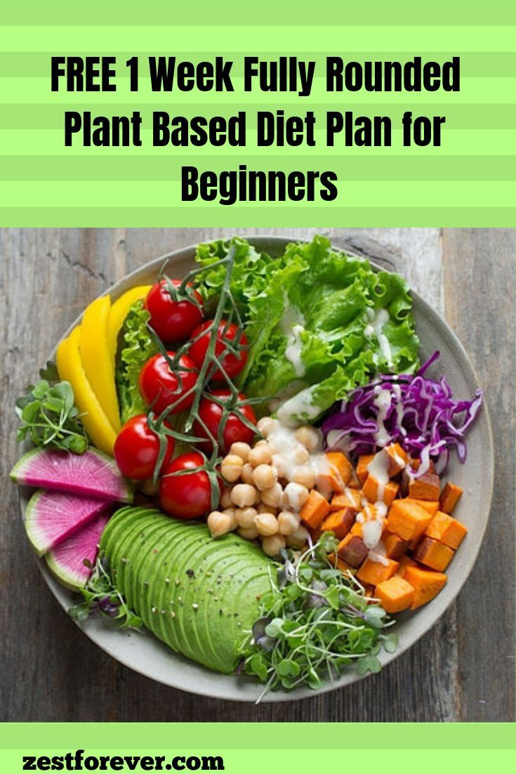 1 Week Plant Based Diet Meal Plan For Beginners Low 