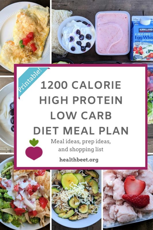 1200 Calorie High Protein Low Carb Diet Plan with 