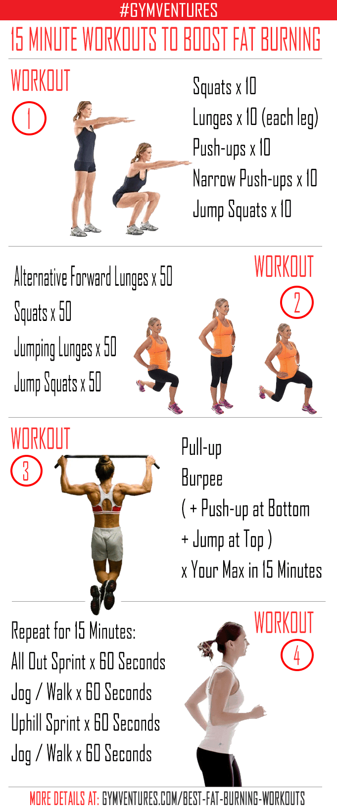 5 Best Fat Burning Workouts In Under 15 Minutes INFOGRPAHIC 