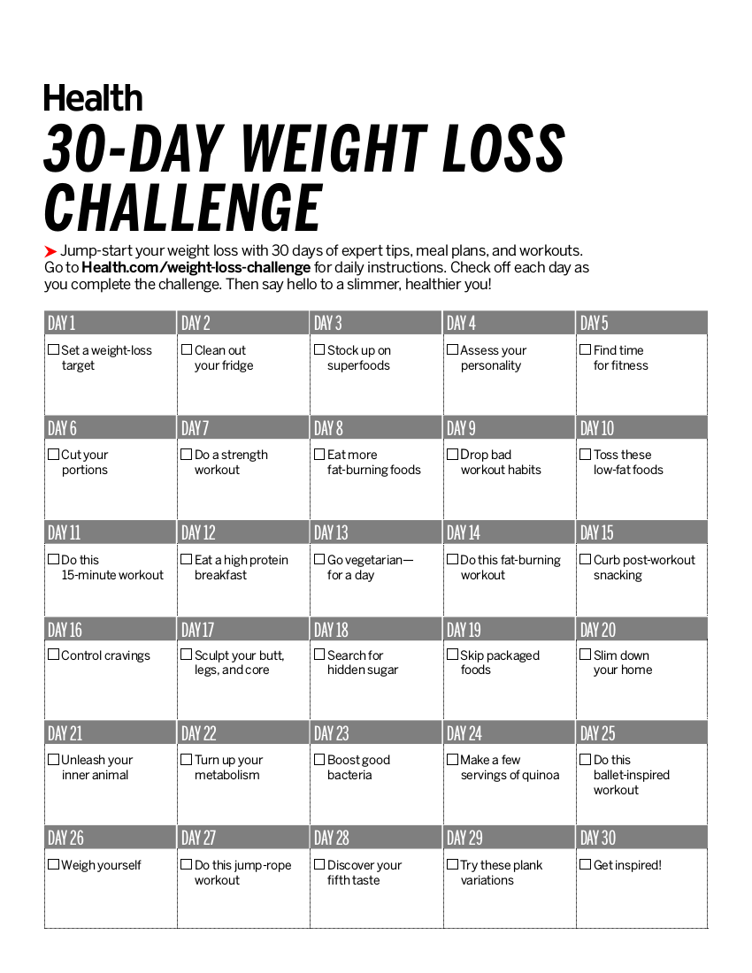 6 30 Day Workout Plan To Lose Weight Examples PDF 