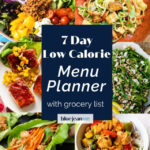 7 Day Menu Planner Low Calorie Blue Jean Chef