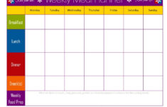 Blank Weekly Meal Plan Sheet Weekly Meal Planner