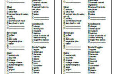 Diabetic Food Diet Grocery List 2 In 1 Printable Instant