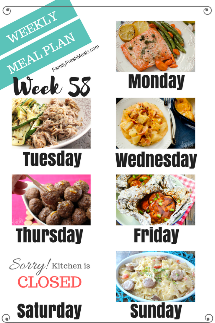 Meal Plan Ideas For The Week