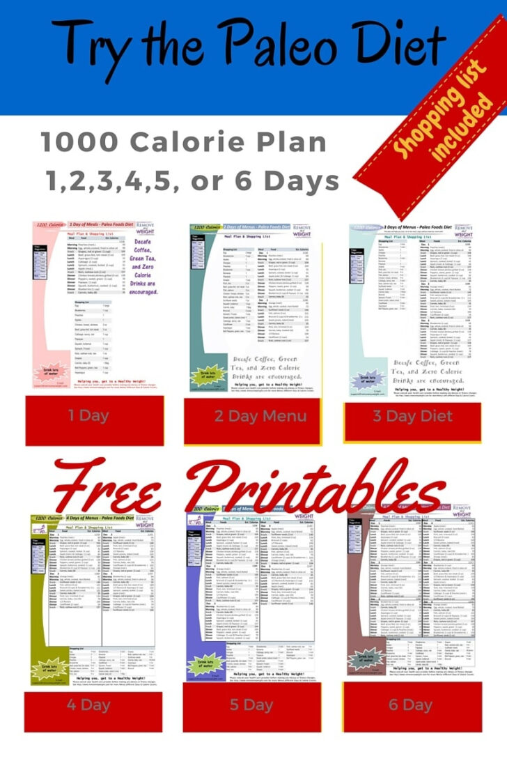 Printable 1000 Calorie Diet Plan