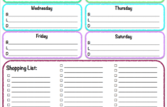 Free Printables Weekly Meal Planner Grocery List The