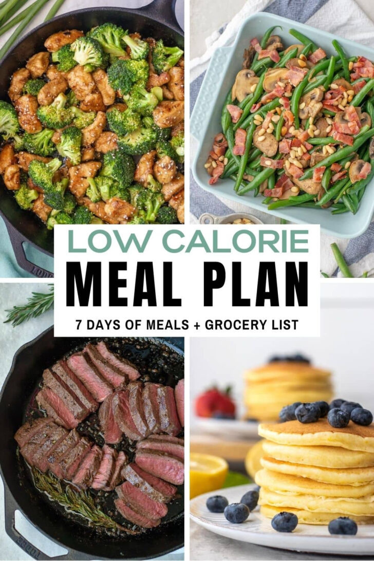 Low Calorie Meal Plan For The Week