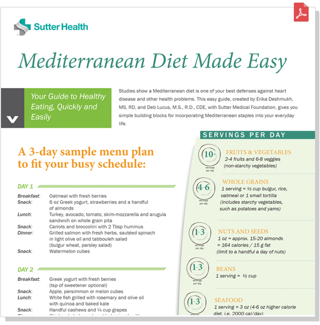 Mediterranean Diet Sample Menu Pdf Dobraemerytura