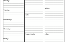 Menu Grocery Printables