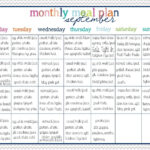 Monthly Meal Planning Clean Eating Menu Monthly Meal Planner