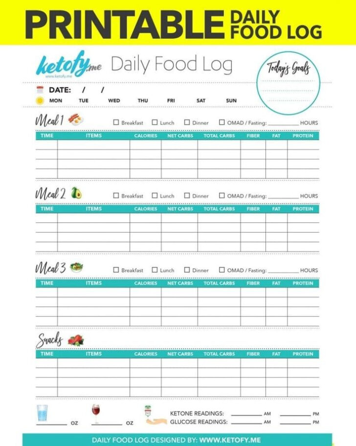 Keto Diet Plan Printable Tracker