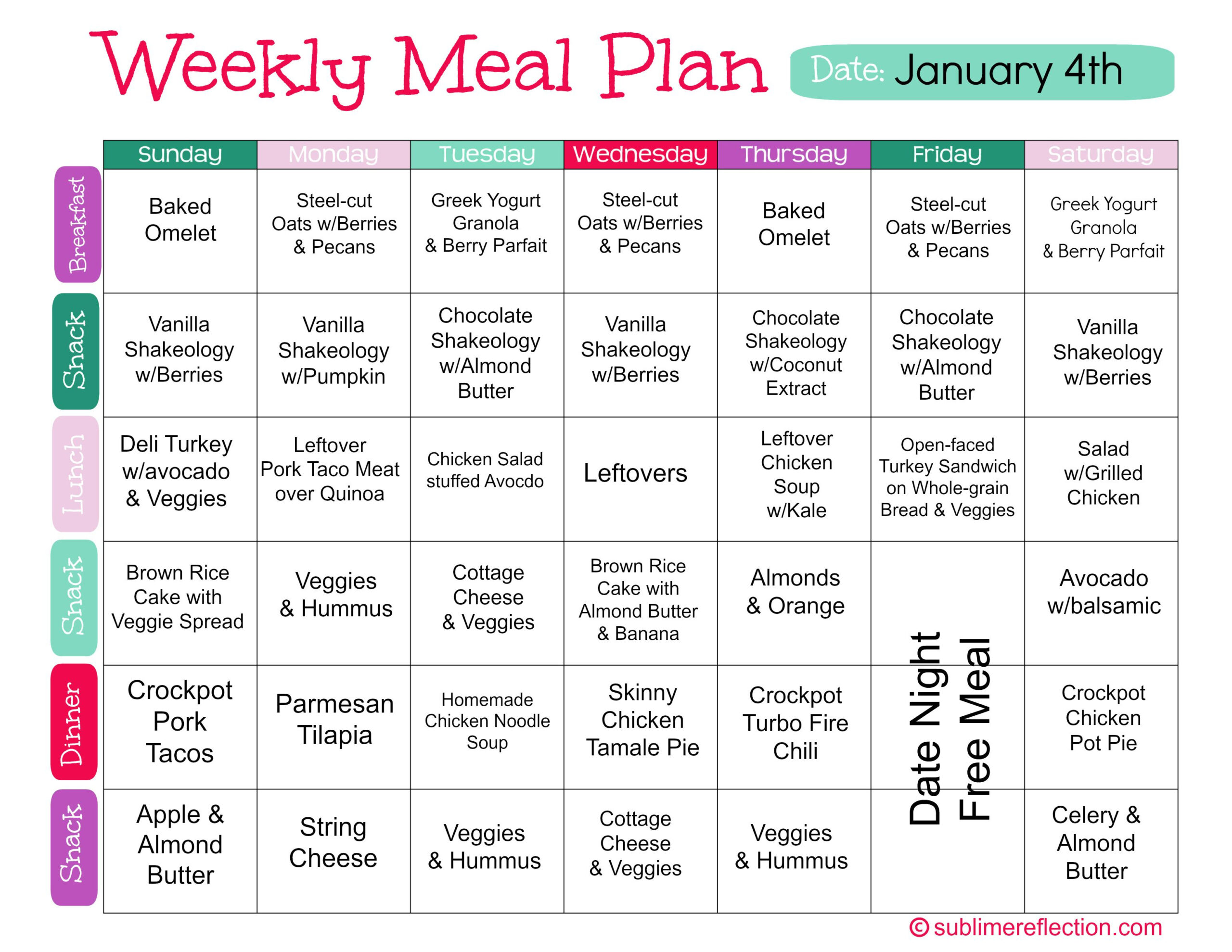 Heart Healthy Diet Plan Menu For A Month Printable Diet Plan