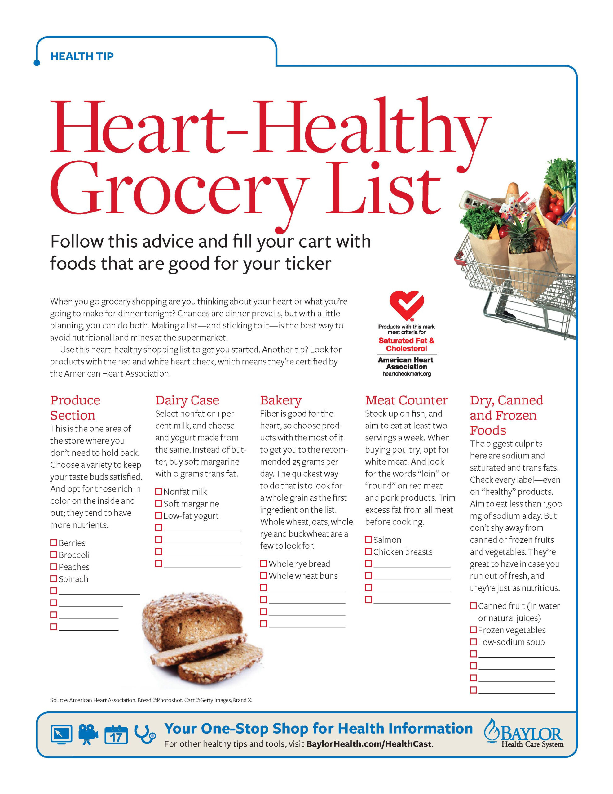  Printable HEART HEALTHY GROCERY LIST Follow This Advice 
