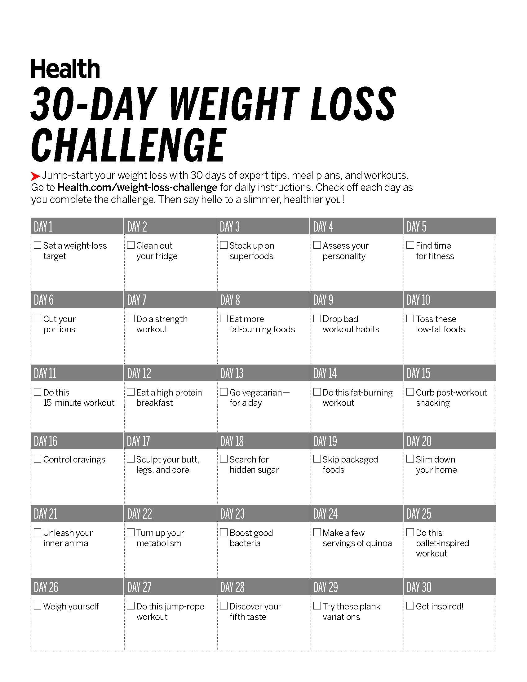 Weight Loss 30 Day Workout Plan For Women WEIGHTLOL